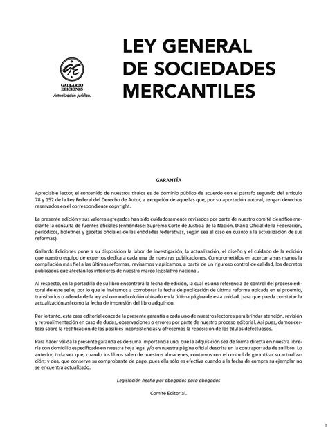 Ley General De Sociedades Mercantiles Comentada Y Correlacionada