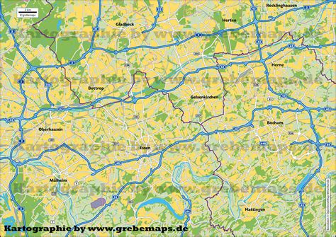 Übersichtskarte Erstellen Ruhrgebiet Grebemaps® Kartographie