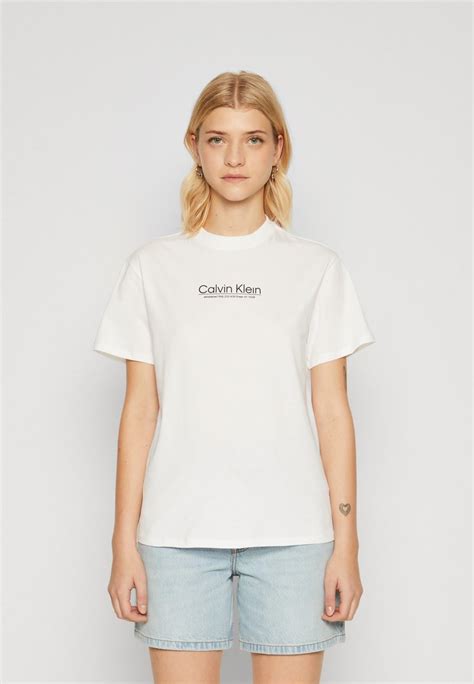 Calvin Klein Coordinates Regular T Shirt Print Bright White Weiß