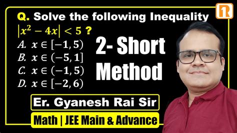 Solution Of Inequality Problem In Math For JEE Main Learn 2 Short