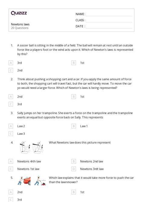 50 Newtons Third Law Worksheets On Quizizz Free Printable