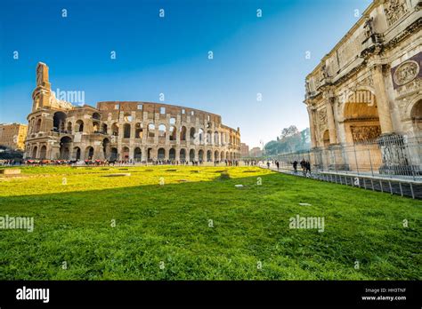 Colosseum And The Arch Of Constantine In Rome Italy Stock Photo Alamy