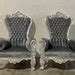 Silver Midsize Throne Chair Gray Velvet In Stock Ready To Etsy