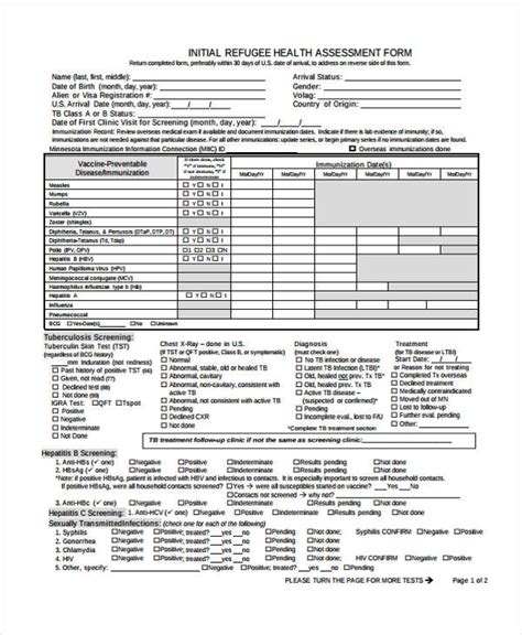 Free 39 Health Assessment Form Samples In Pdf Ms Word