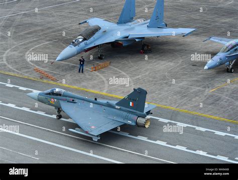 Langkawi Malaysia Mar 29 2019 India Air Fore Hal Tejas Fighter Jet