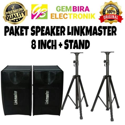 Jual Paket Speaker LINKMASTER 8 Inch Plus Stand Speaker Shopee Indonesia