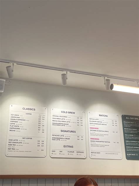Menu at Blank Street Coffee cafe, London, 80 Kingsway