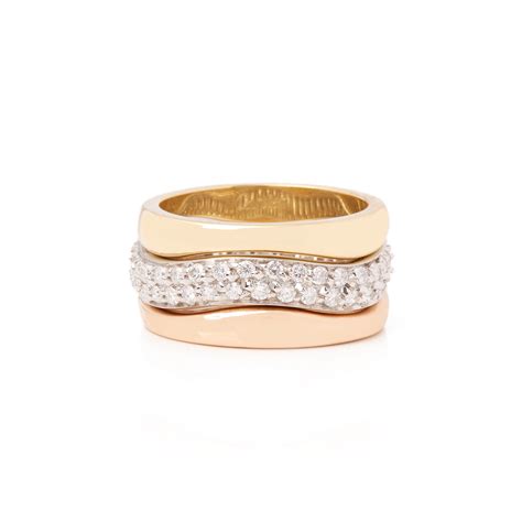 Cartier 18k Yellow, White & Rose Gold Stackable Rings COM2175 | Second ...