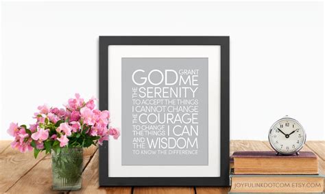 Serenity Prayer Wall Art Alcoholics Anonymous By Joyfulinkdotcom