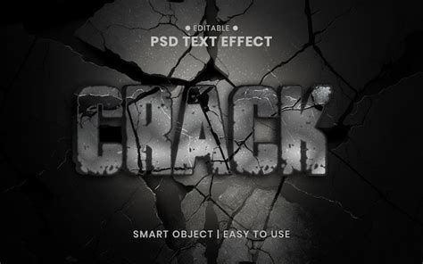 Premium Psd Crack 3d 3ditable Text Effect