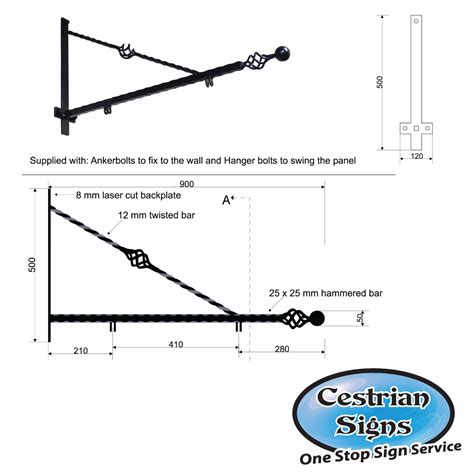 Projecting Hanging Shop Sign Bracket Mm Cestrian Signs