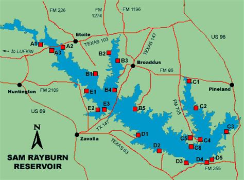 Lake Sam Rayburn Fishing Map - 2024 Winter Olympics Location