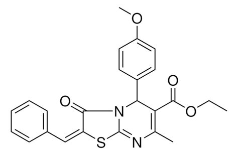 ETHYL 2E 2 BENZYLIDENE 5 4 METHOXYPHENYL 7 METHYL 3 OXO 2 3 DIHYDRO