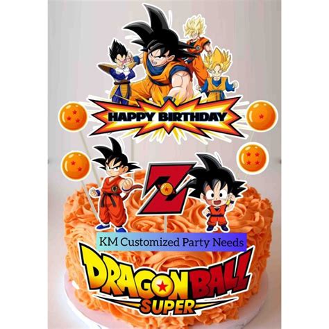 Paper Party Supplies Dragon Ball Super Dragon Ball Z Inspired Cake