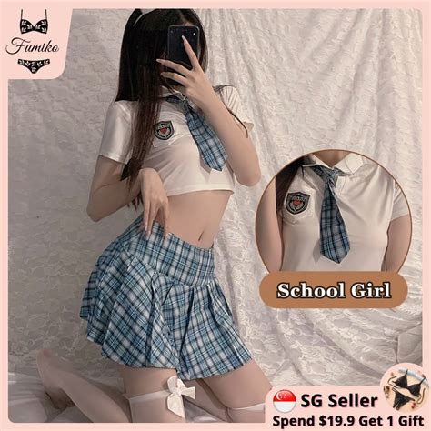 Sg Stock Fumiko Cosplay Lingerie School Uniform Sexy Lingerie Set