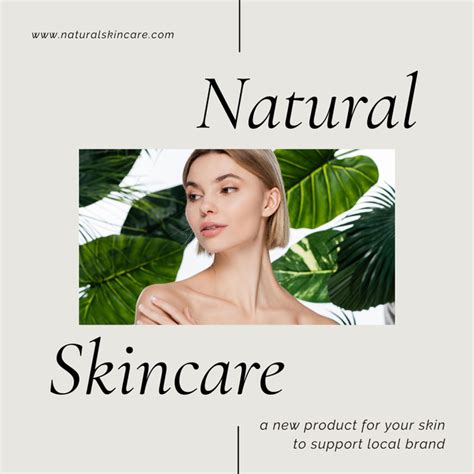 Skincare Ad With Attractive Woman Online Instagram Post Template