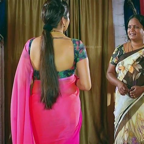 Nithya Ram Tv Saree Sari Backless