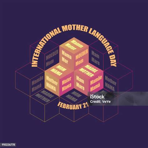 Hari Bahasa Ibu Internasional Katakata Ibu Ilustrasi Stok Unduh