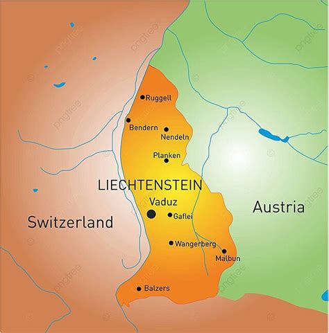 Liechtenstein Country Detail Europe Mercator Vector Detail Europe