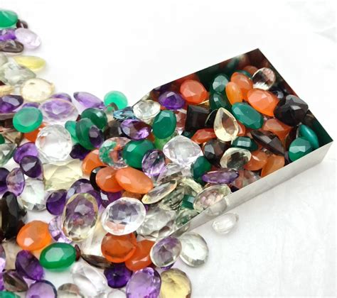 Carats Mixed Loose Gemstones Multi Color Stonesfaceted Etsy