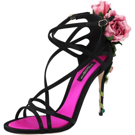 Dolce And Gabbana Strappy Rose Heel Sandal 1 995 Liked On Polyvore