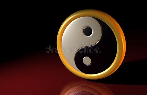 Alargamento Brilhante Do Símbolo Verde De Tai Chi Yin Yang Ilustração Stock Ilustração De