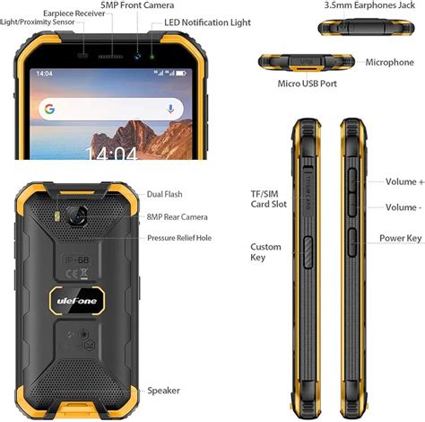 Ulefone Rugged Smartphone Unlocked Armor X Ip Waterproof