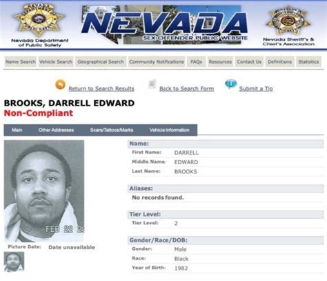 Photo Of Darrell Brooks Sex Offender Profile On Nevada Public Sex