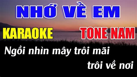 Nhớ Về Em Karaoke Tone Nam Karaoke Đức Duy Beat 2024 YouTube