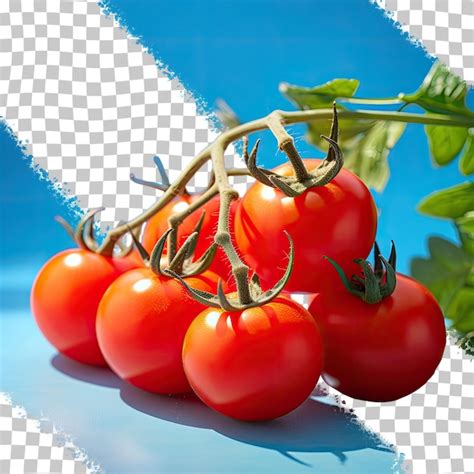 Tomates Vermelhos Maduros Fotografados Em Um Fundo Transparente De