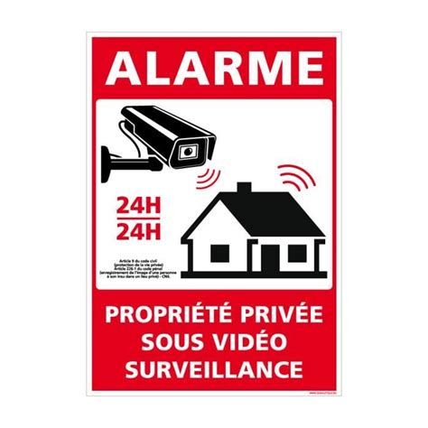 Panneau Alarme Propri T Priv E Sous Vid O Surveillance H Avec