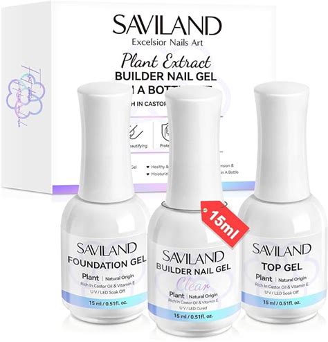 Saviland Pcs Builder Nail Gel With Base Top Gel Setplant Based