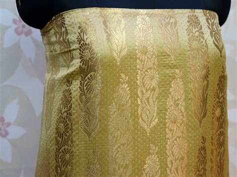 Wedding Dress Brocade Fabric By The Yard Indian Banarasi Etsy