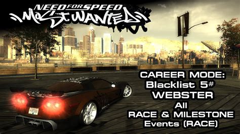 NFS Most Wanted 2005 Blacklist 5 Webster Race Milestone