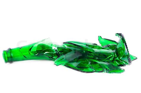 Shattered Green Champagne Bottle Stock Image Colourbox