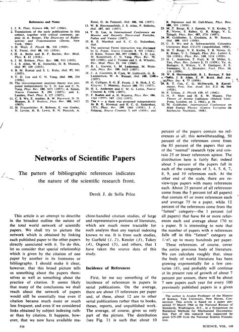 Networks Of Scientific Papers Science