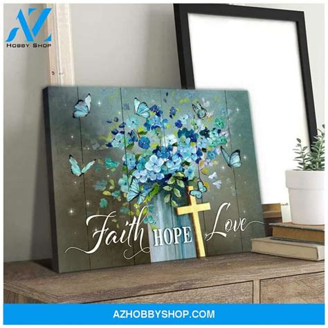 Faith Hope Love Butterfly Wall Art Canvas Butterfly Wall Art Poster