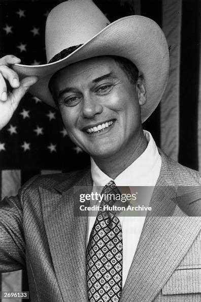 American Actor Larry Hagman As Jr Ewing Tips His Cowboy Hat In