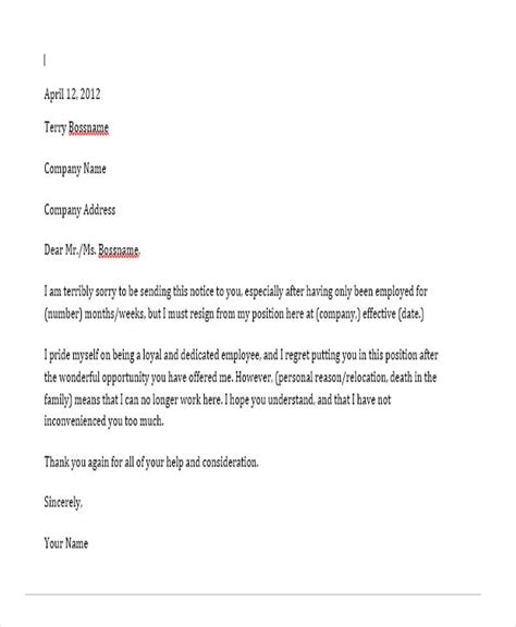 45 Simple Short Resignation Letter Eoinkerryann