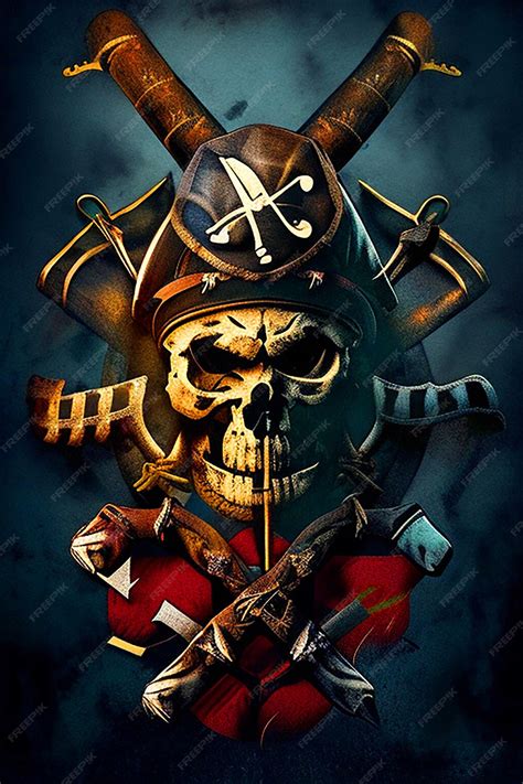 Premium Ai Image Incorporated Into A Skull And Crossbones Pirate Flag Embodying The Spirit Of