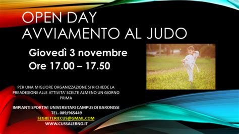 Al Cus Salerno Un Open Day Per L Avviamento Al Judo C U S Salerno A S D