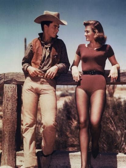 Ricky Nelson And Angie Dickinson On Set Of Rio Bravo 1959 Directed By