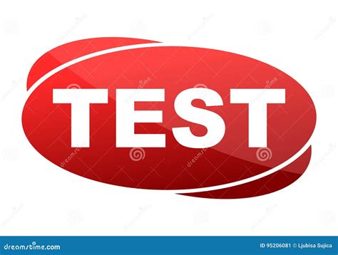 Red button test stock illustration. Illustration of sample - 95206081