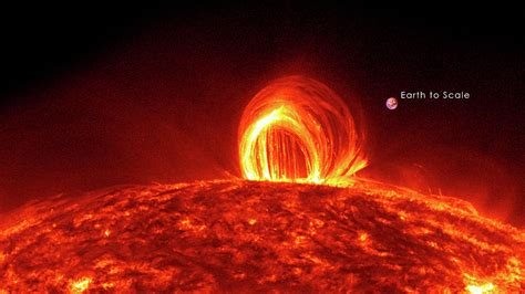 Solar Plasma Loops And Earth To Scale Photograph By Solar Dynamics