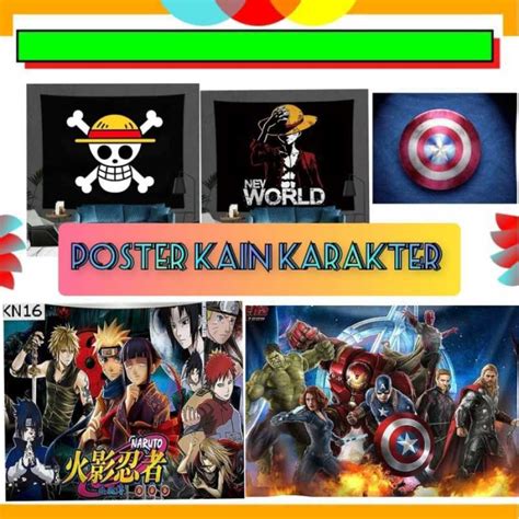 Jual Hiasan Dinding Poster Kain One Piece Anime Naruto Dekorasi Kamar