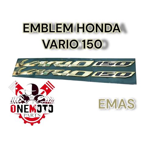 Jual EMBLEM MEREK TULISAN VARIO150 KILAT TIMBUL WARNA EMAS 1SET