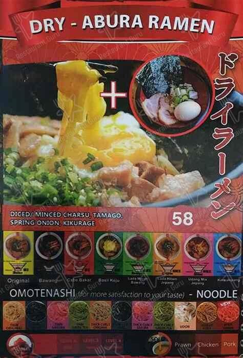 Menu At Ichiro Ramen Aeon Mall Restaurant Tangerang Aeon Mall Bsd City