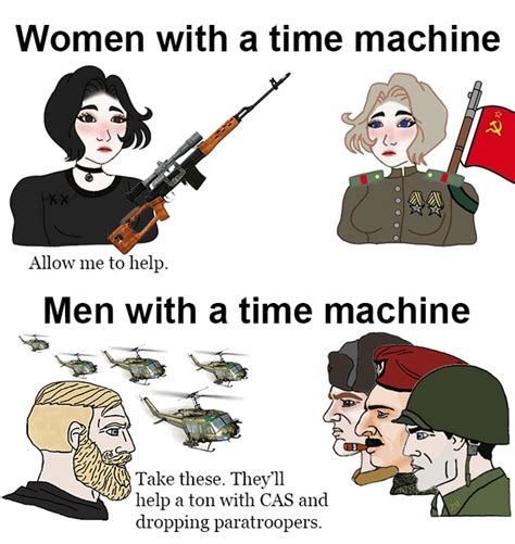 Time Machine Meme But Both Men And Women Help Bash The Fash R Derscheisser