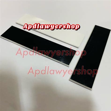 Jual Papan Nama Dada Name Tag Hitam Putih 2 Sisi Bahan Papan Nama Dada