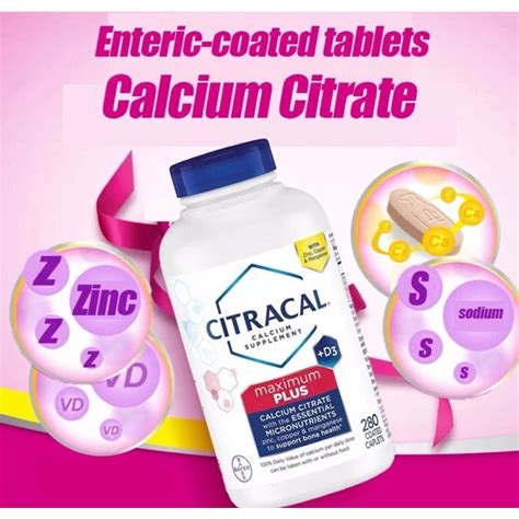 Citracal Maximum Plus Calcium Citrate D3 280 Caplets Shopee Thailand